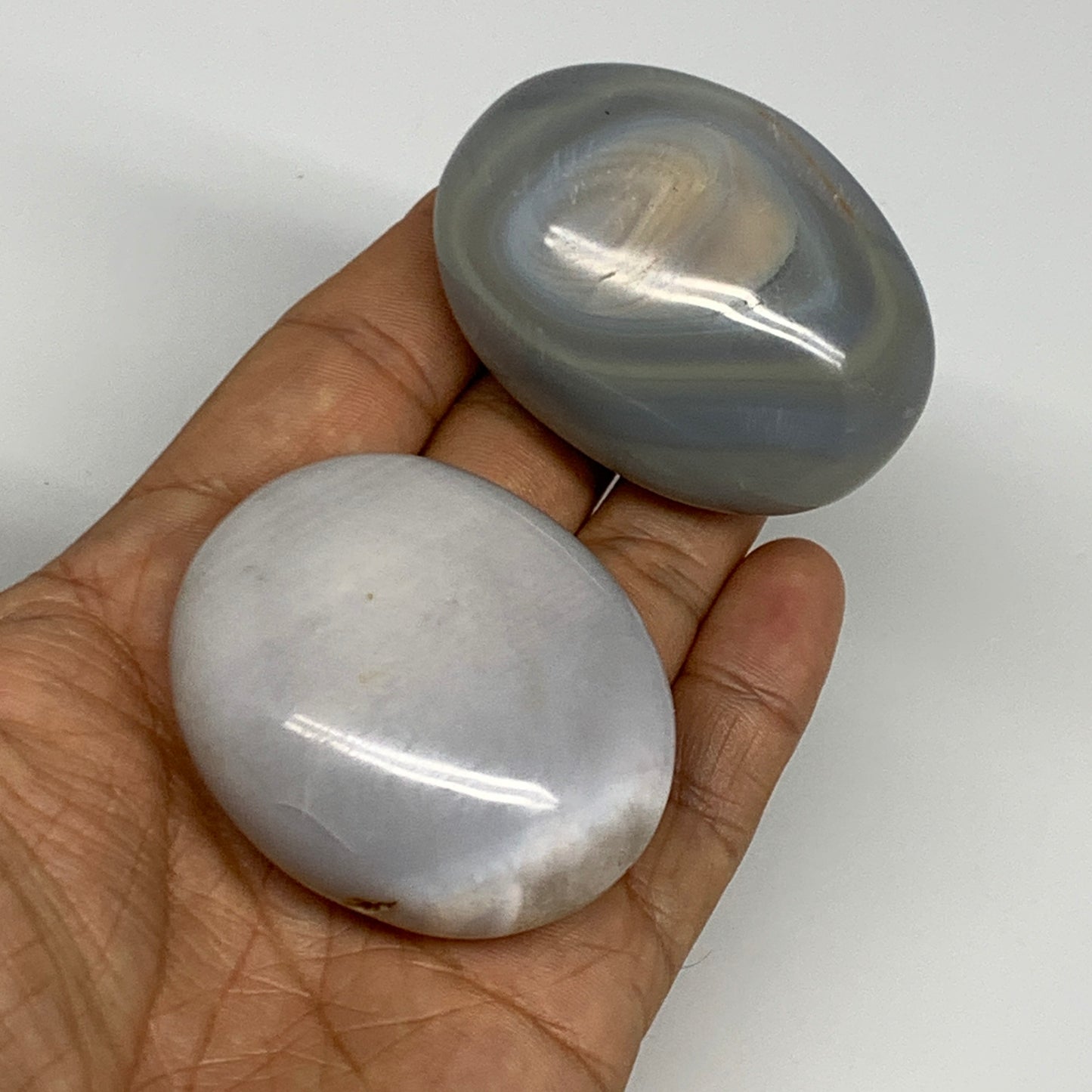 164.4g, 2"-2.1", 2pcs, Orca Agate Palm-Stone Reiki Energy Crystal Reiki, B27887