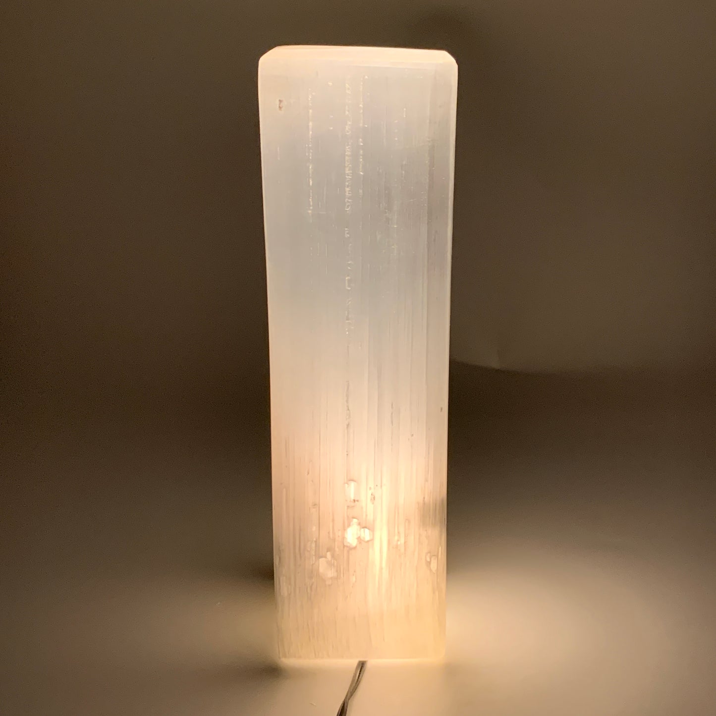 11.1 lbs. 11.5"x3.5", Rectangle Selenite (Satin Spar) Lamp, w/6ft Chord, B35795