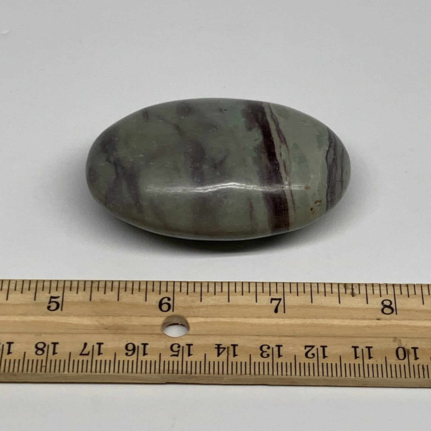 100g,  2.5"x1.7"x1", Narmada Shiva Lingam Palm-Stone Polished, B29400