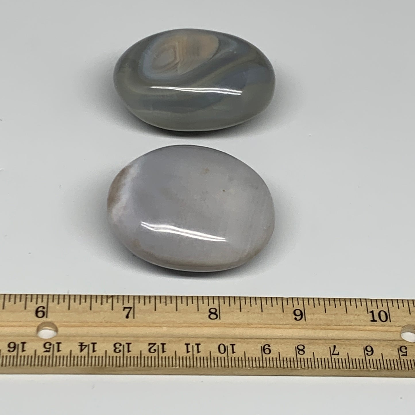 164.4g, 2"-2.1", 2pcs, Orca Agate Palm-Stone Reiki Energy Crystal Reiki, B27887