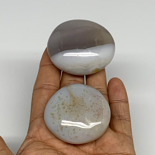 126.2g, 1.8"-2", 2pcs, Orca Agate Palm-Stone Reiki Energy Crystal Reiki, B27888