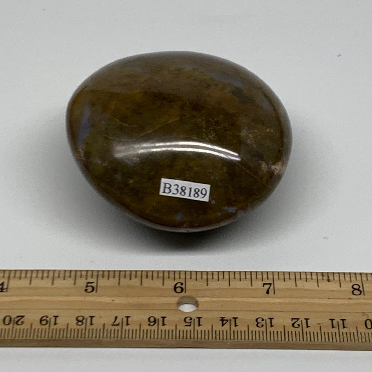261g, 2.8"x2.7"x1.7" Natural Ocean Jasper Palm-Stone Orbicular Jasper, B38189