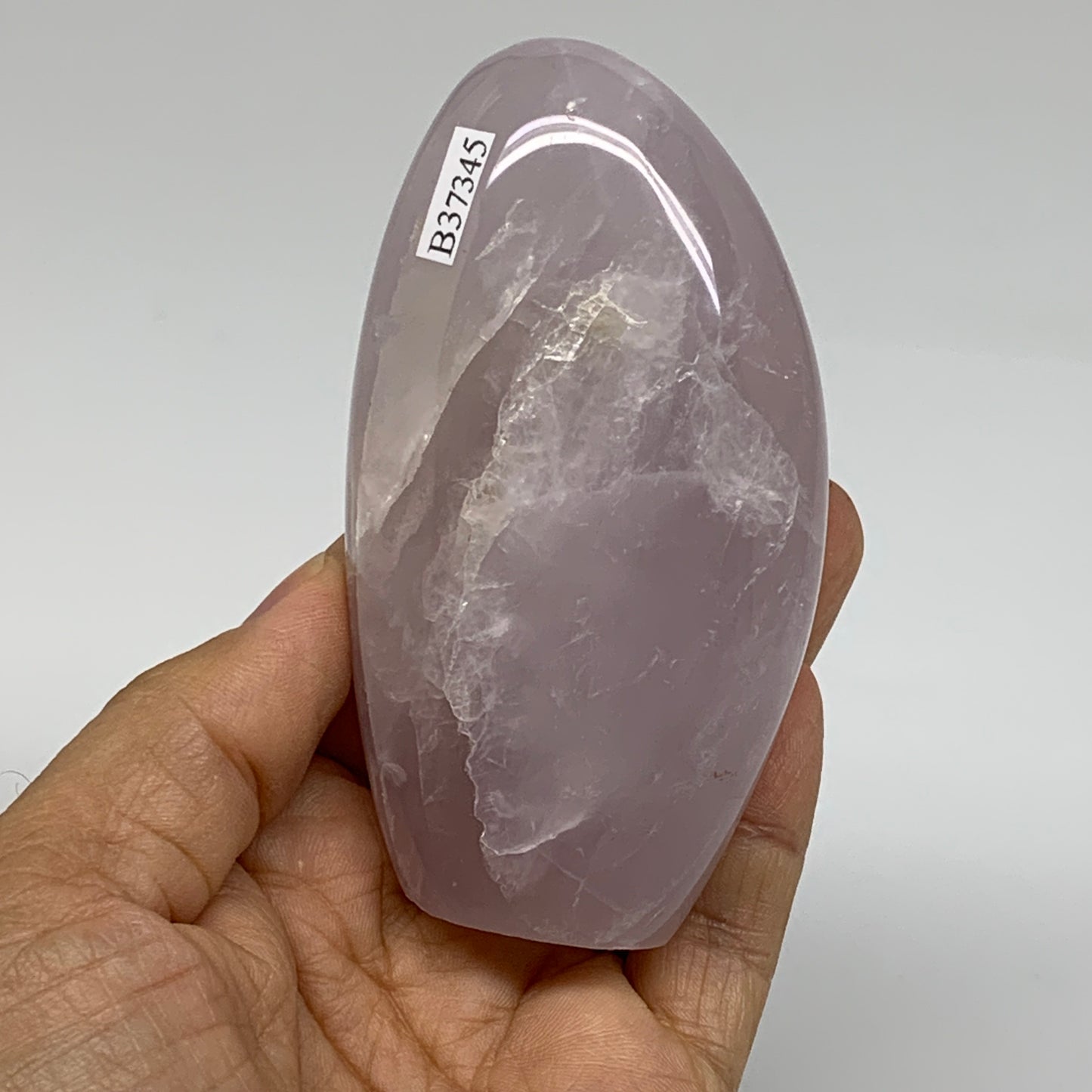 0.63 lbs, 3.7"x2"x1.6", Rose Quartz Crystal Freeform Polished Crystal, B37345