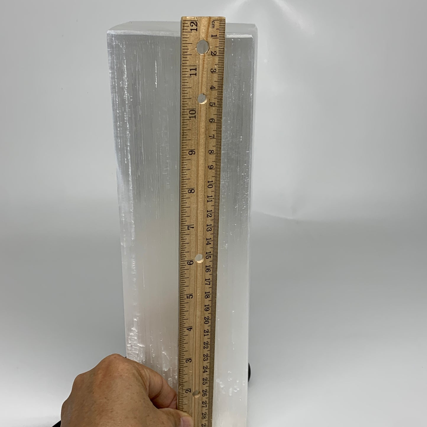 11.1 lbs. 11.5"x3.5", Rectangle Selenite (Satin Spar) Lamp, w/6ft Chord, B35795