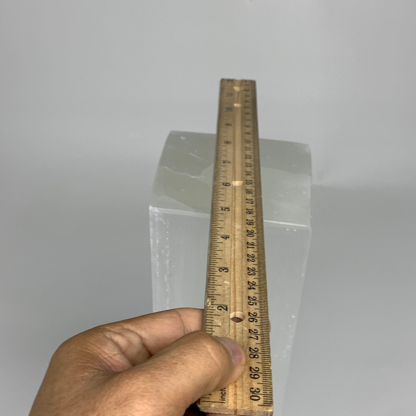 11.1 lbs. 11.5"x3.5", Rectangle Selenite (Satin Spar) Lamp, w/6ft Chord, B35795