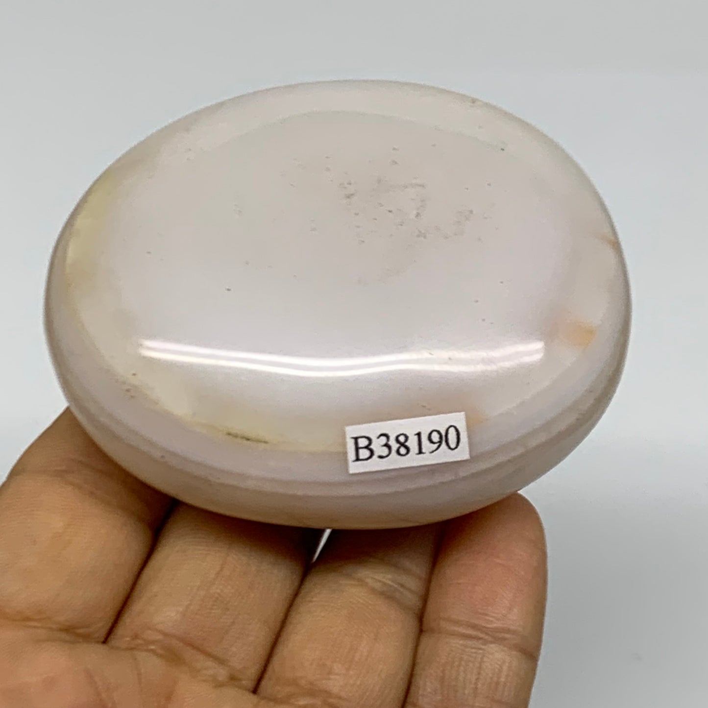 183.7g, 2.8"x2.3"x1.2" Natural Ocean Jasper Palm-Stone Orbicular Jasper, B38190