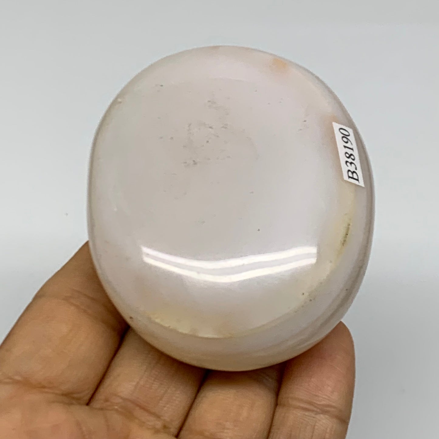 183.7g, 2.8"x2.3"x1.2" Natural Ocean Jasper Palm-Stone Orbicular Jasper, B38190