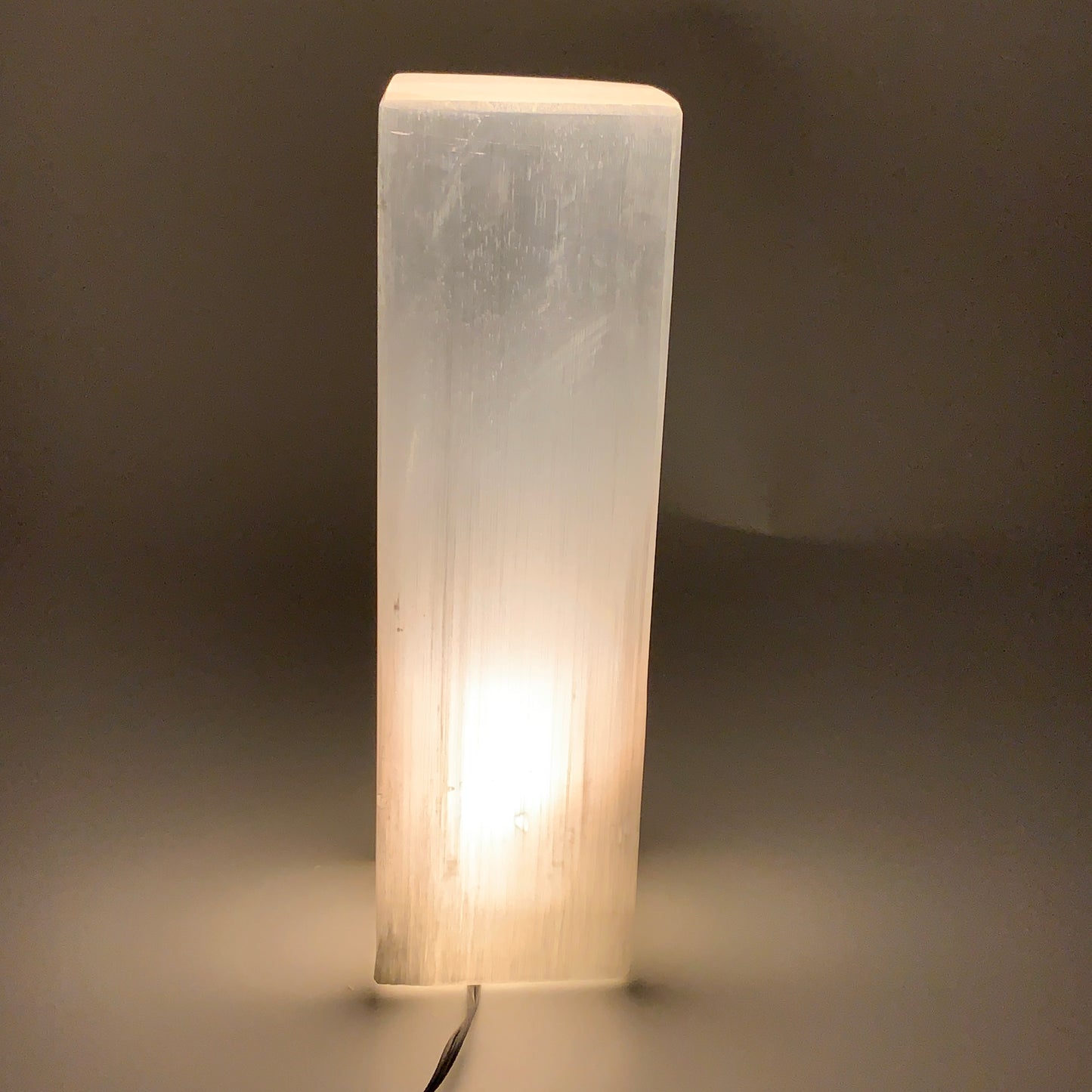 11.5 lbs. 11.75"x3.5", Rectangle Selenite (Satin Spar) Lamp, w/6ft Chord, B35796