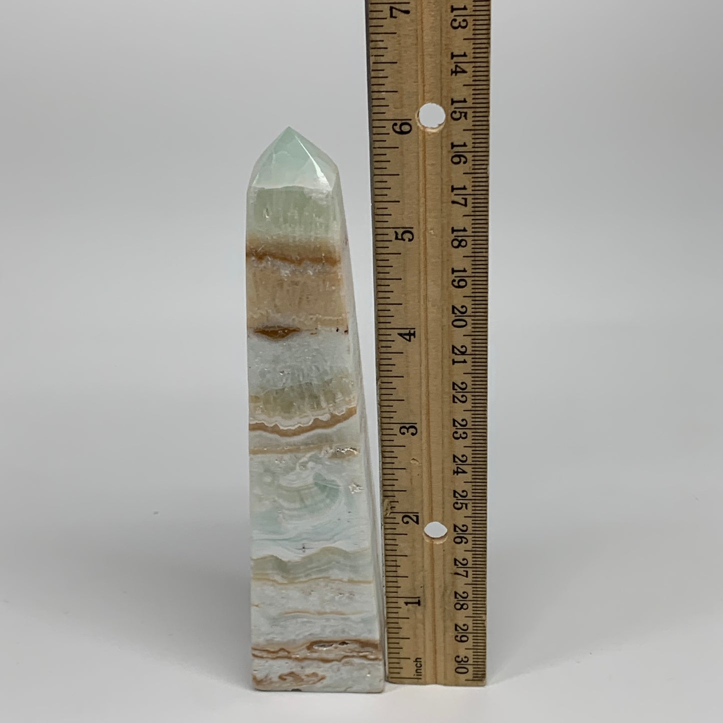 0.69 lbs, 6"x1.4"x1.4", Caribbean Calcite Tower Gemstone @Afghanistan, B33702