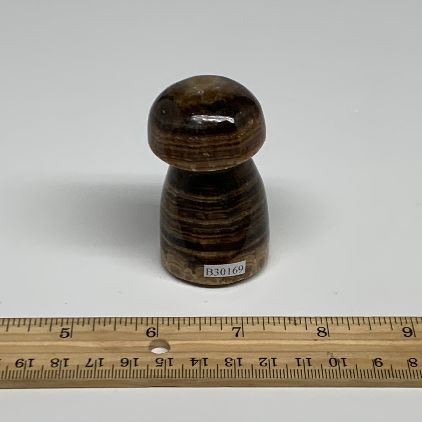 133.5g, 2.5"x1.4" Natural Chocolate Calcite Mushroom Gemstone @Pakistan, B30169