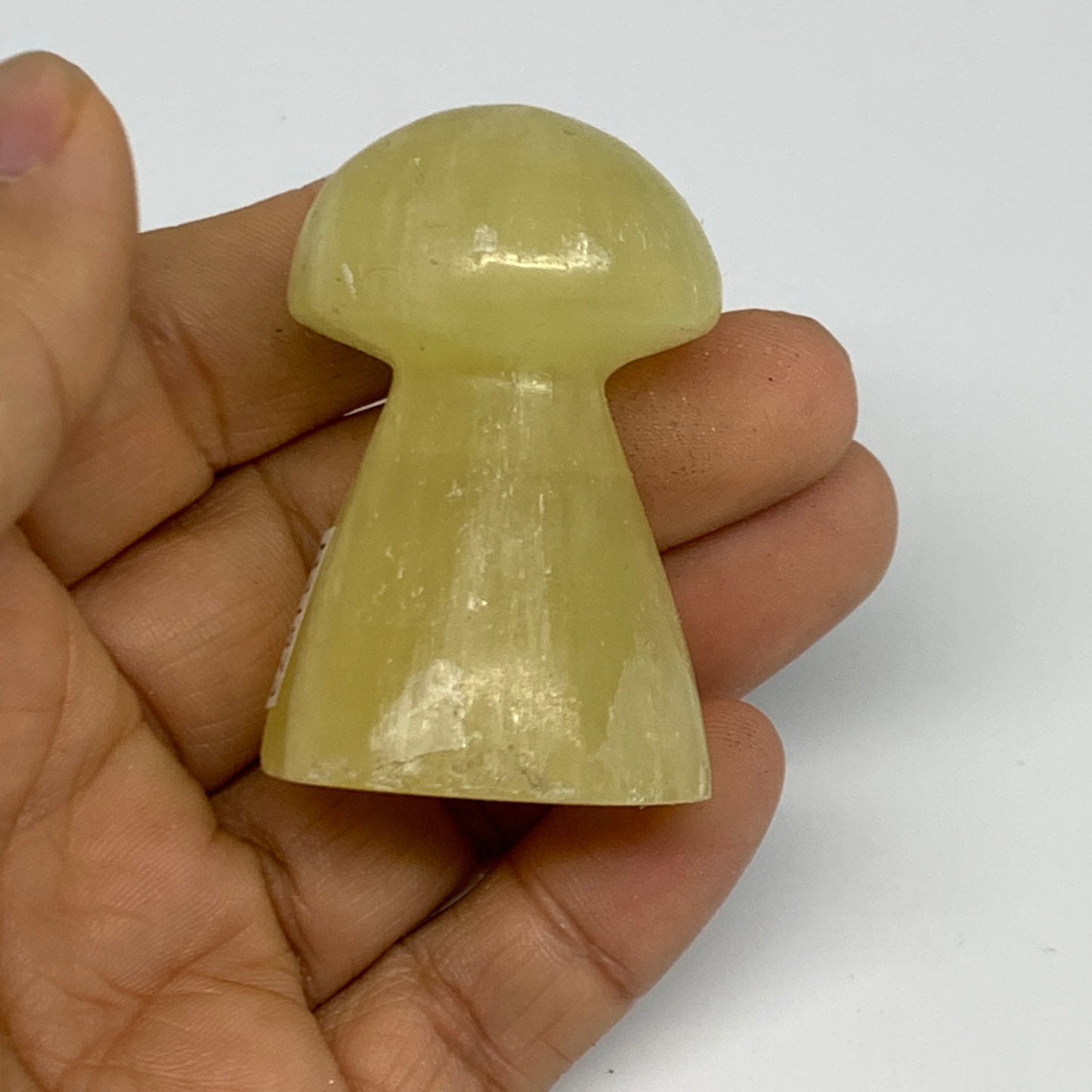 72g, 1.9"x1.2" Natural Lemon Calcite Mushroom Gemstone @Pakistan, B31673