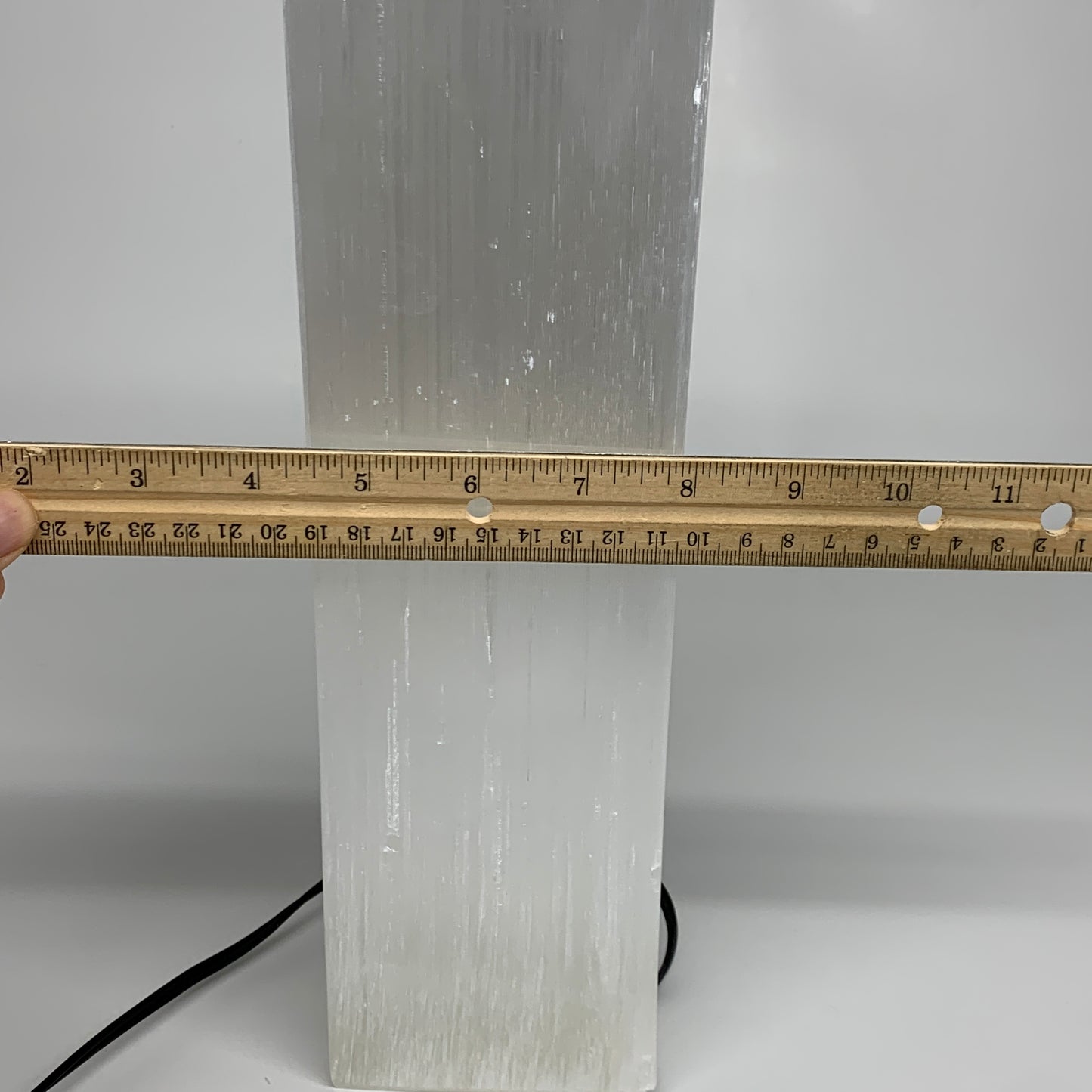 11.5 lbs. 11.75"x3.5", Rectangle Selenite (Satin Spar) Lamp, w/6ft Chord, B35796