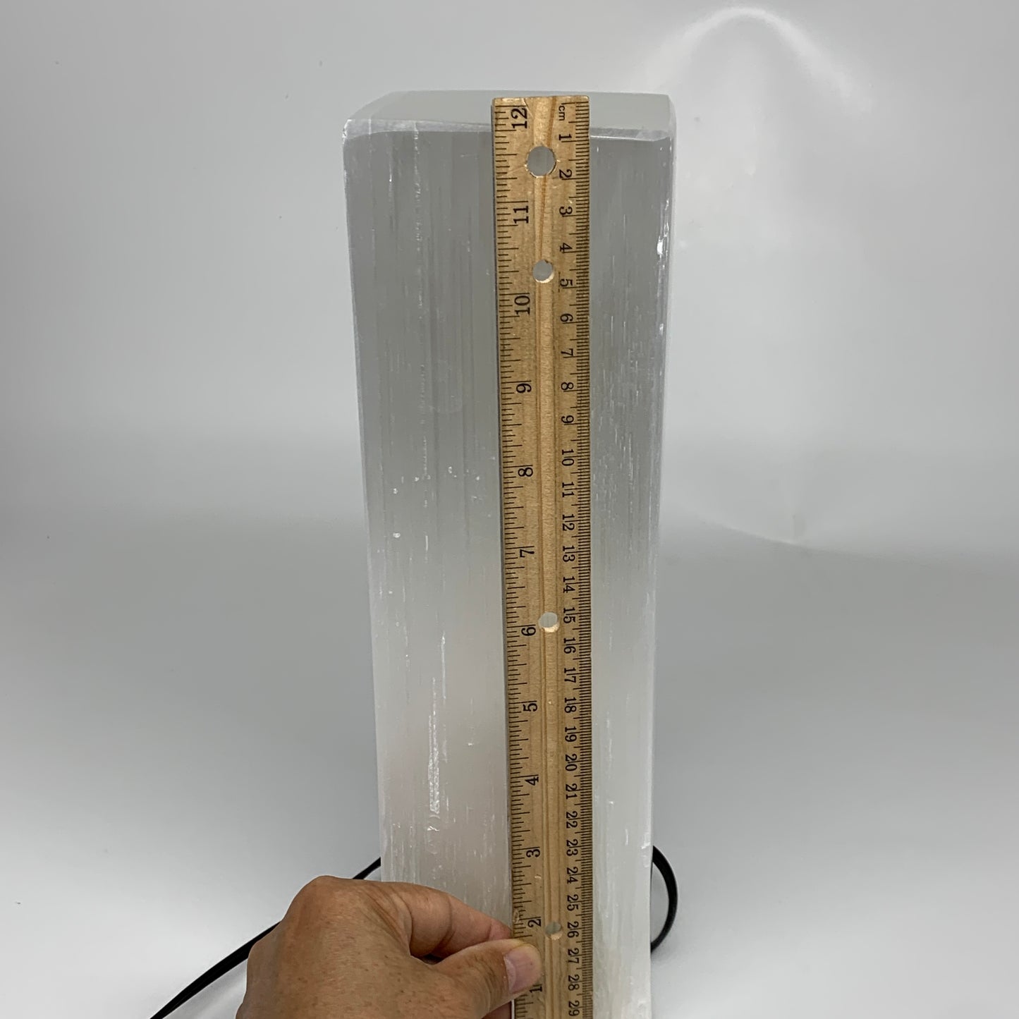 11.5 lbs. 11.75"x3.5", Rectangle Selenite (Satin Spar) Lamp, w/6ft Chord, B35796