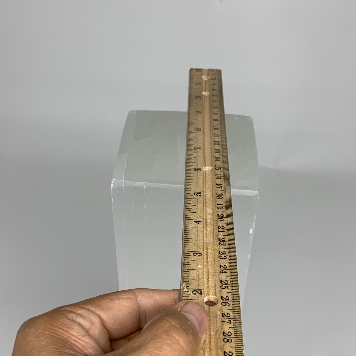11.5 lbs. 11.75"x3.5", Rectangle Selenite (Satin Spar) Lamp, w/6ft Chord, B35796