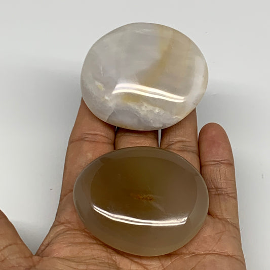 146.9g, 2.1", 2pcs, Orca Agate Palm-Stone Reiki Energy Crystal Reiki, B27890