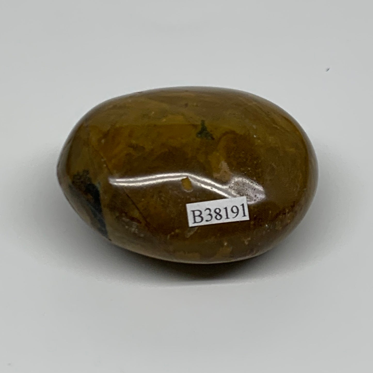 149.9g, 2.5"x2"x1.3" Natural Ocean Jasper Palm-Stone Orbicular Jasper, B38191