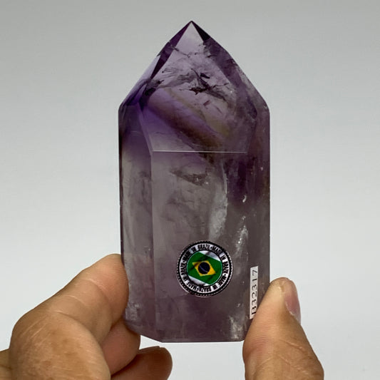 153.6g, 3.3"x1.6"x1.1", Natural Amethyst Tower Point Obelisk @Brazil, B32317