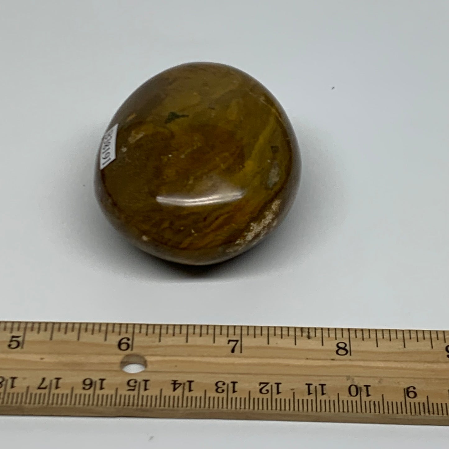 149.9g, 2.5"x2"x1.3" Natural Ocean Jasper Palm-Stone Orbicular Jasper, B38191