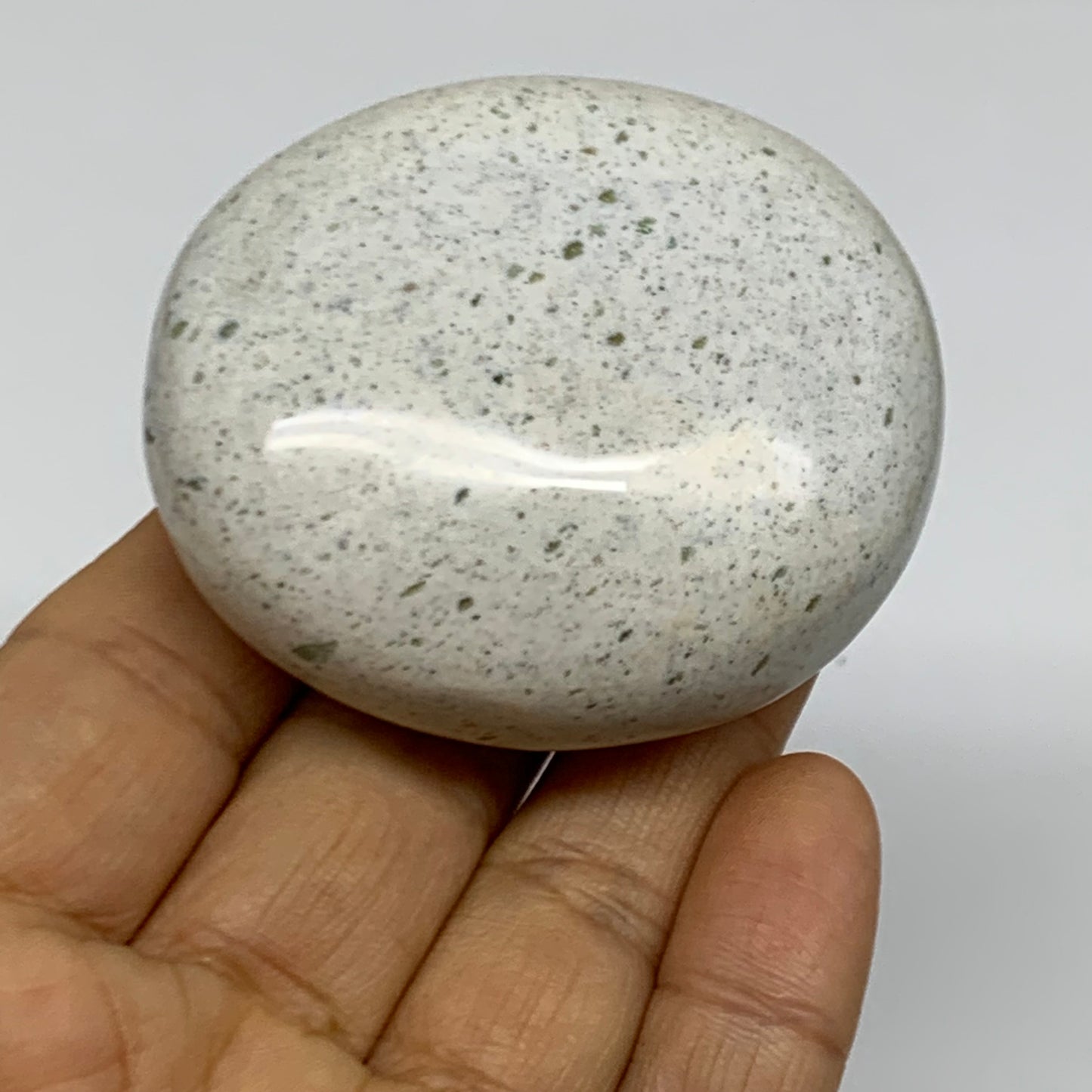 116.6g, 2.3"x2"x1.1" Natural Ocean Jasper Palm-Stone Orbicular Jasper, B38192