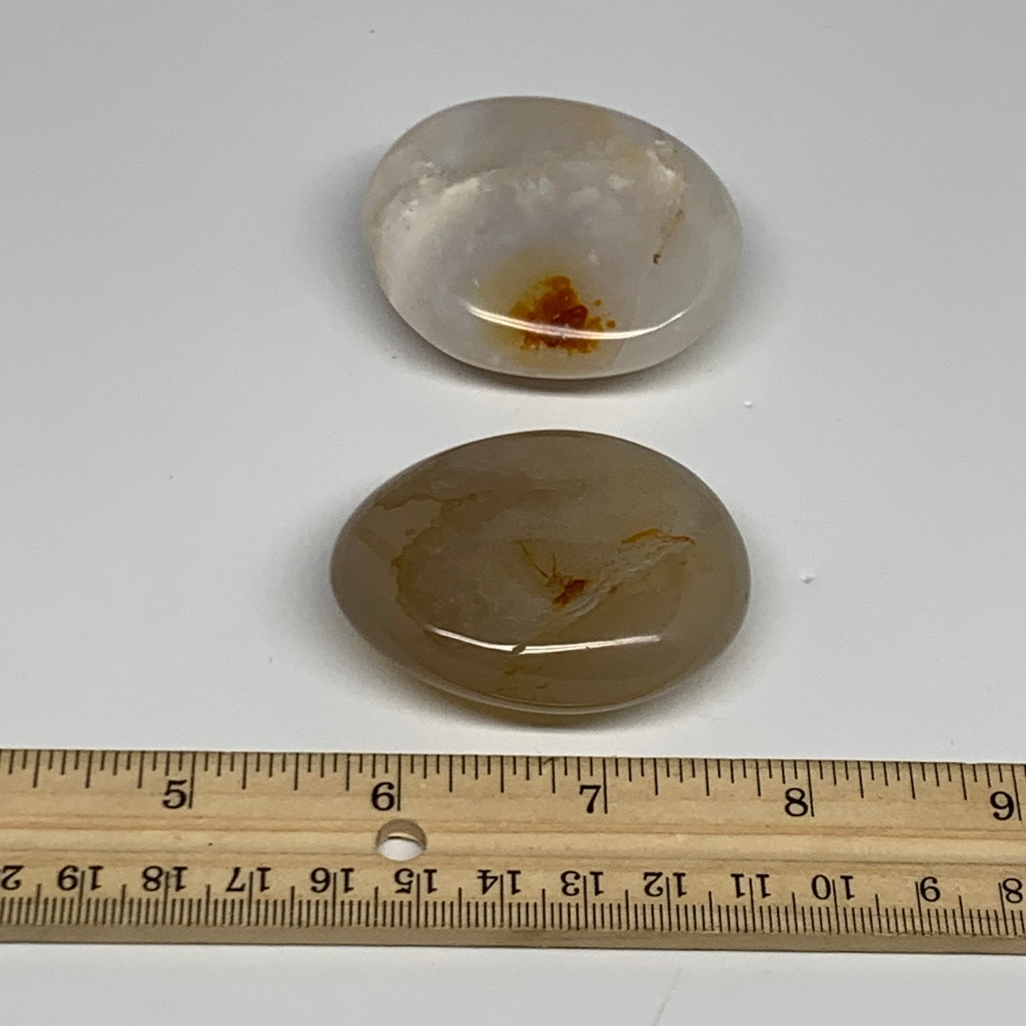 146.9g, 2.1", 2pcs, Orca Agate Palm-Stone Reiki Energy Crystal Reiki, B27890