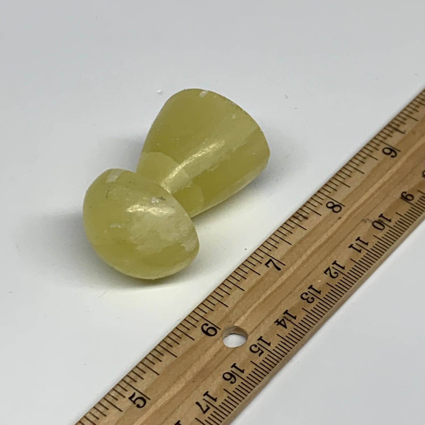 72g, 1.9"x1.2" Natural Lemon Calcite Mushroom Gemstone @Pakistan, B31673