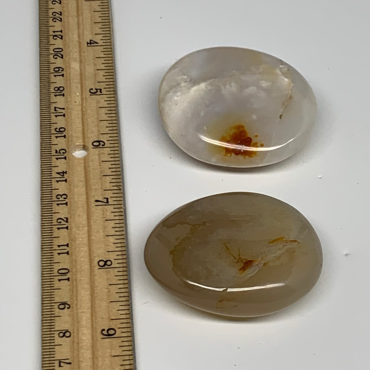 146.9g, 2.1", 2pcs, Orca Agate Palm-Stone Reiki Energy Crystal Reiki, B27890