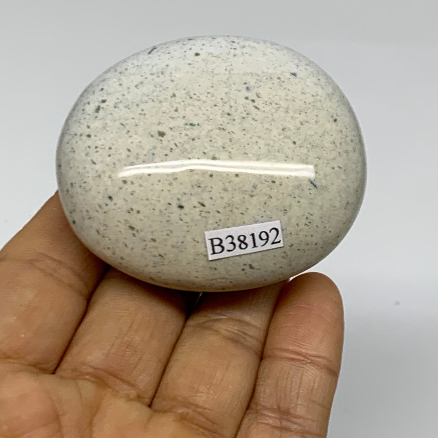 116.6g, 2.3"x2"x1.1" Natural Ocean Jasper Palm-Stone Orbicular Jasper, B38192