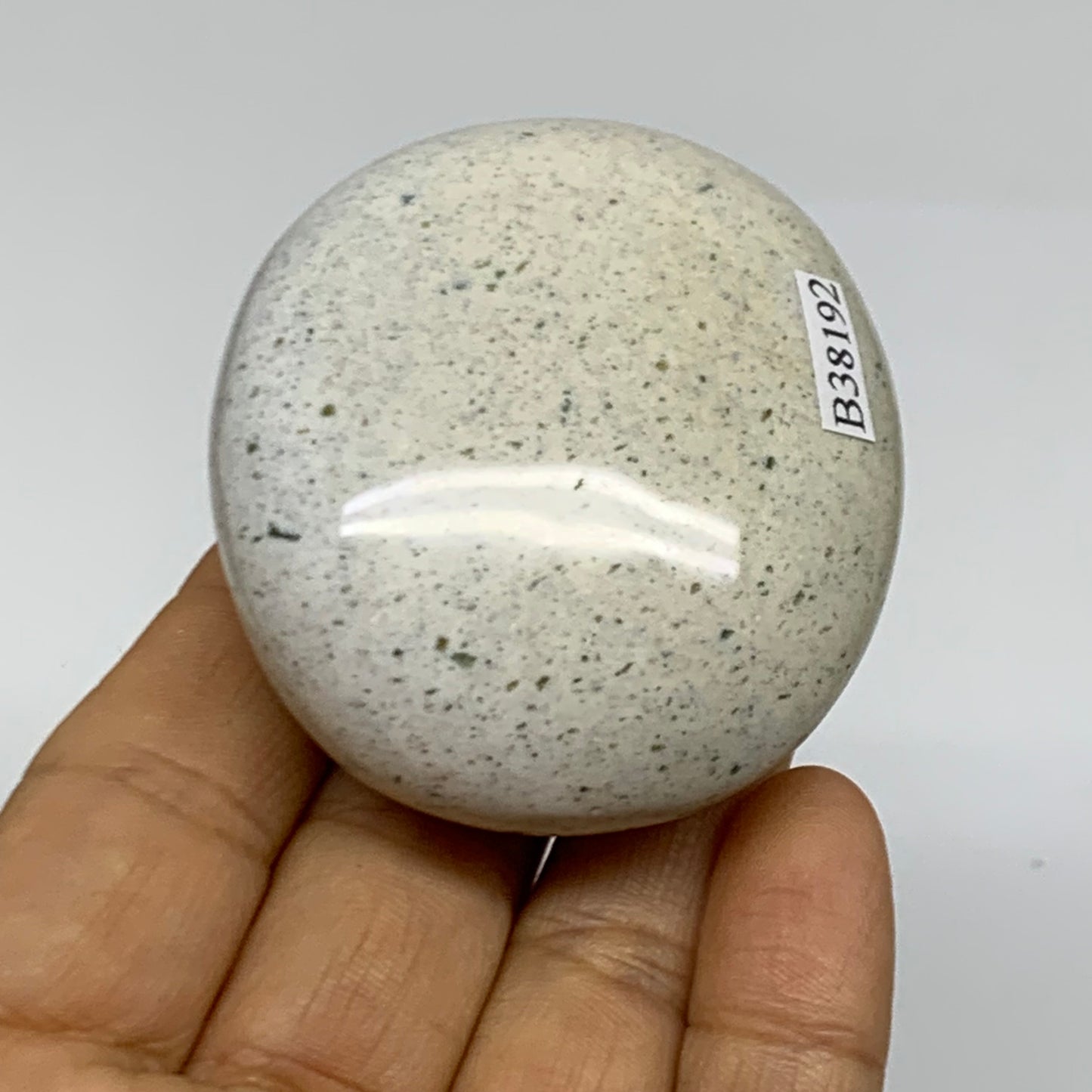 116.6g, 2.3"x2"x1.1" Natural Ocean Jasper Palm-Stone Orbicular Jasper, B38192