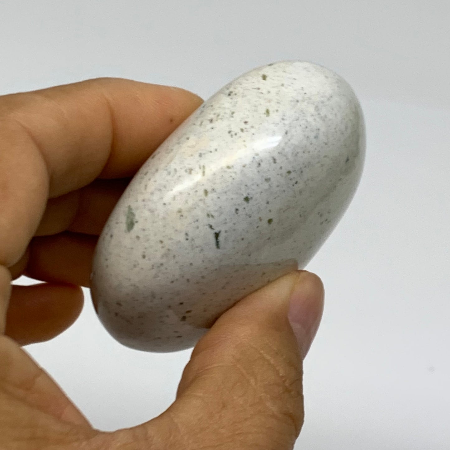 116.6g, 2.3"x2"x1.1" Natural Ocean Jasper Palm-Stone Orbicular Jasper, B38192