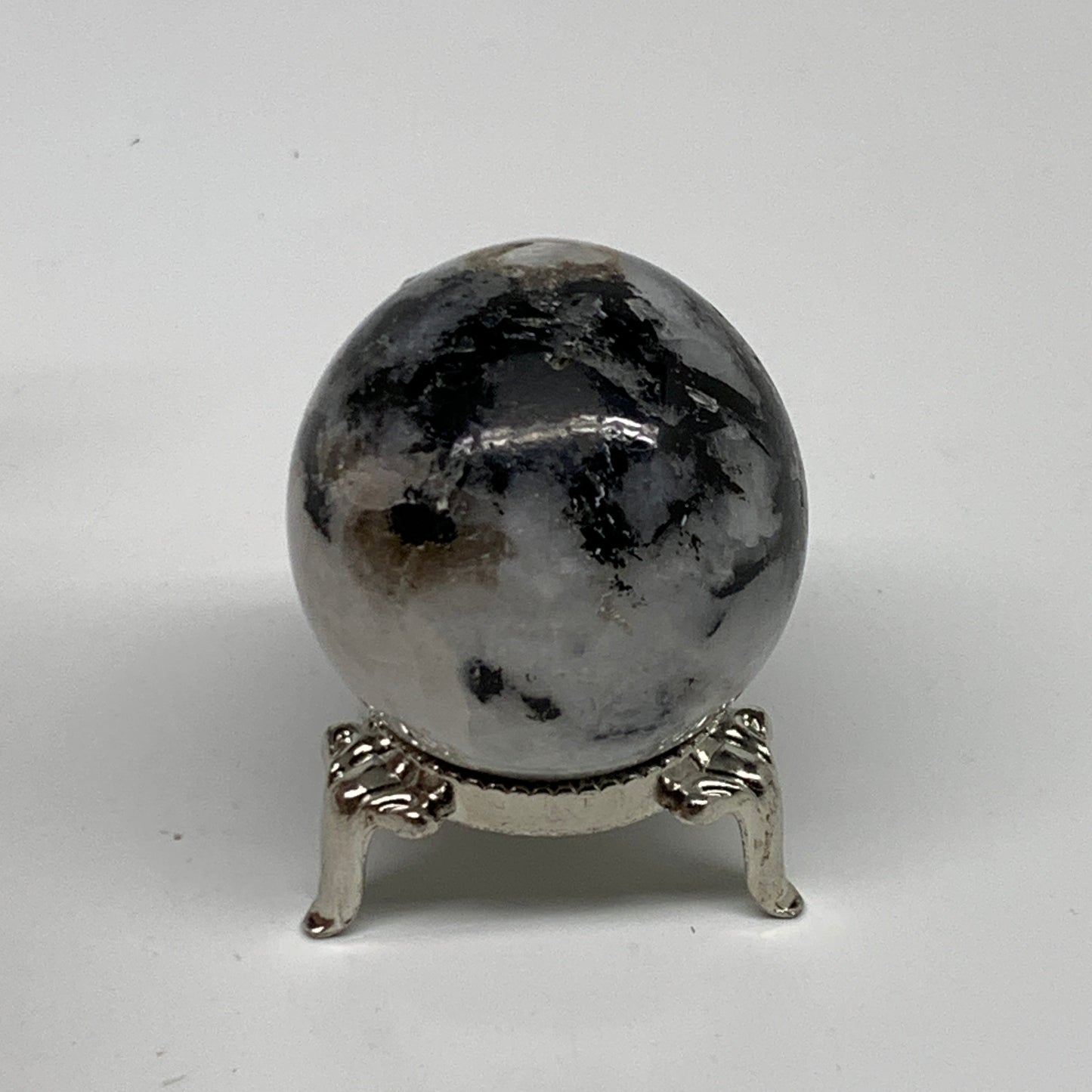 107.9g, 1.6"(41mm), Natural Rainbow Moonstone Sphere Ball Gemstone, B35129