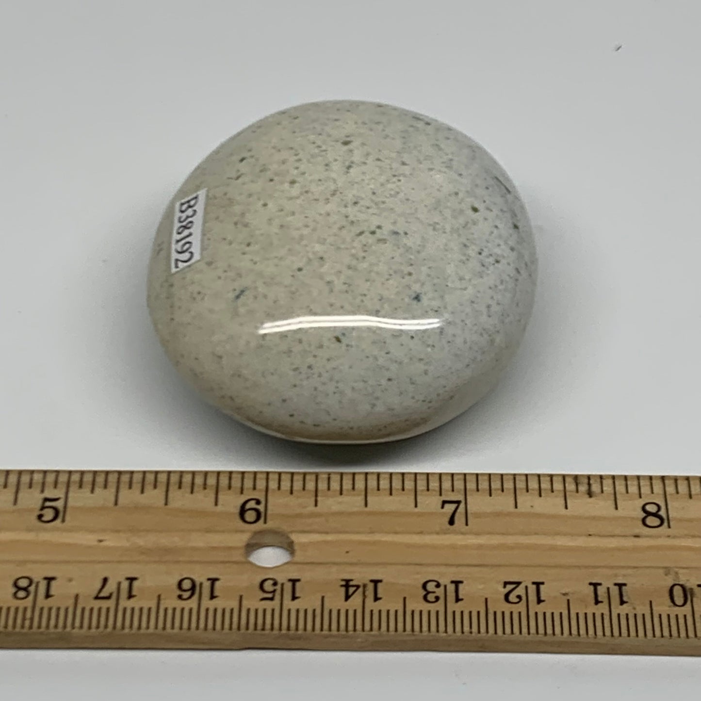 116.6g, 2.3"x2"x1.1" Natural Ocean Jasper Palm-Stone Orbicular Jasper, B38192