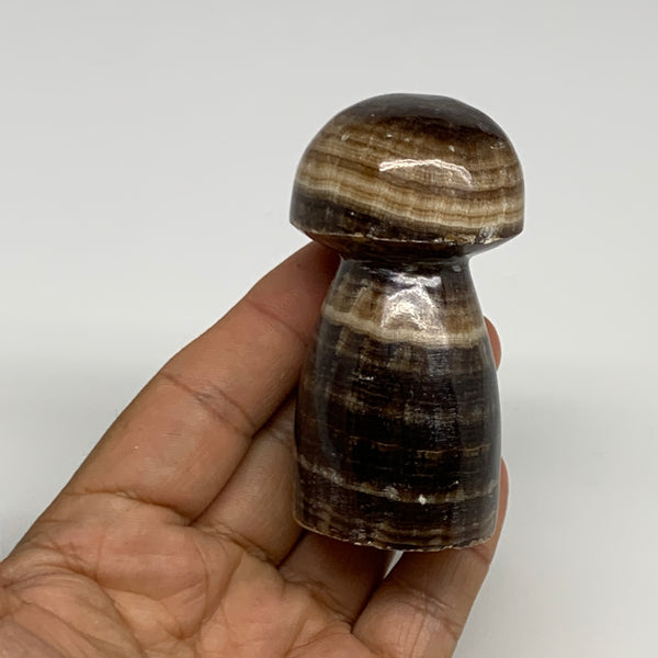 162.2g, 2.9"x1.3" Natural Chocolate Calcite Mushroom Gemstone @Pakistan, B30172