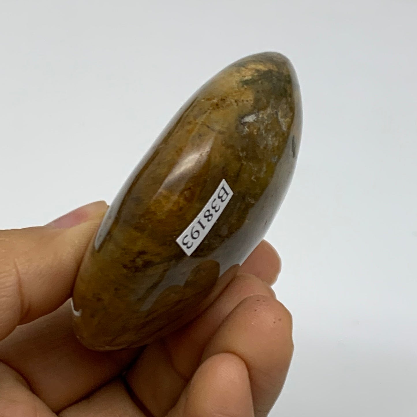 148.9g, 2.6"x2.5"x1" Natural Ocean Jasper Palm-Stone Orbicular Jasper, B38193