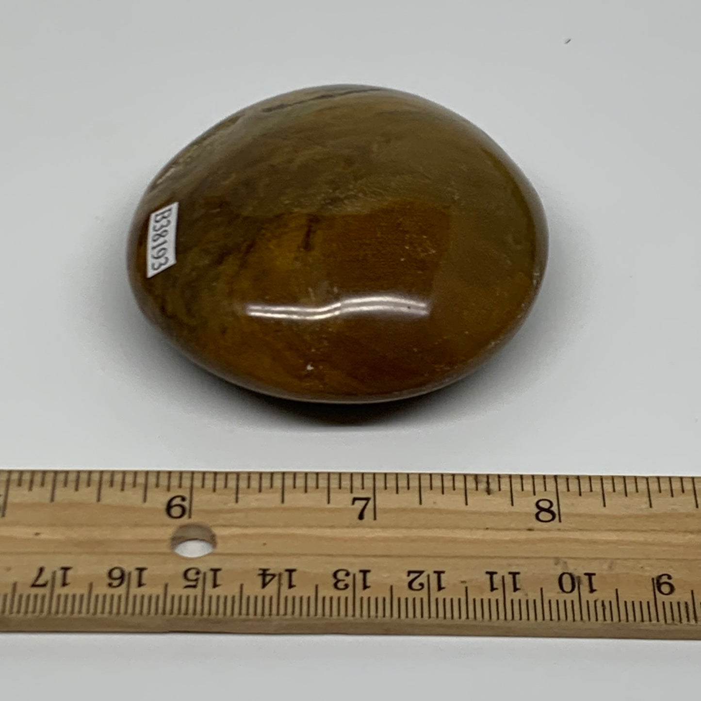 148.9g, 2.6"x2.5"x1" Natural Ocean Jasper Palm-Stone Orbicular Jasper, B38193