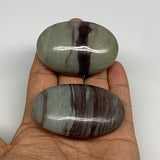 136g,  2.2" - 2.4", 2pcs, Narmada Shiva Lingam Palm-Stone Polished, B29405