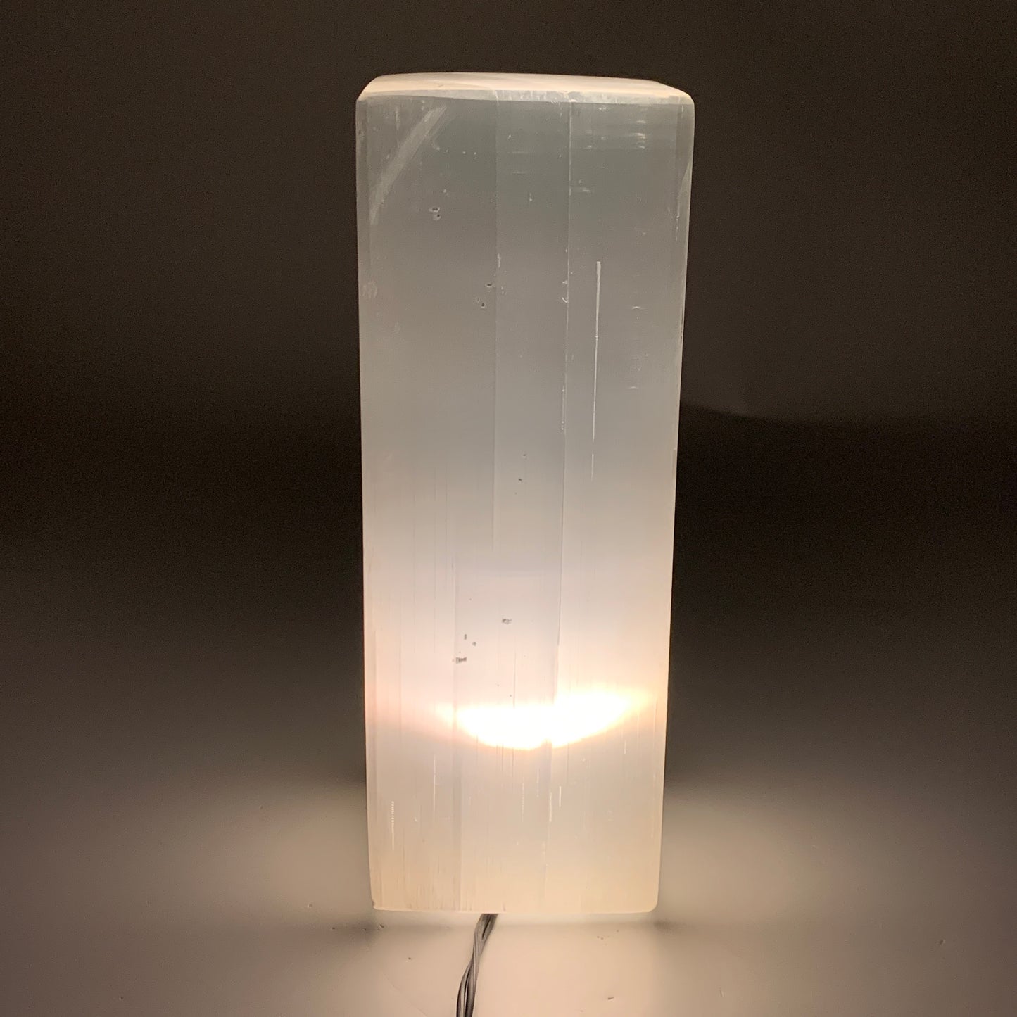 11 lbs. 11.6"x3.5", Rectangle Selenite (Satin Spar) Lamp, w/6ft Chord, B35802