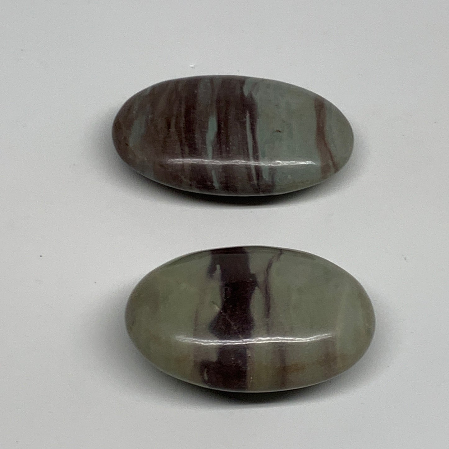 136g,  2.2" - 2.4", 2pcs, Narmada Shiva Lingam Palm-Stone Polished, B29405