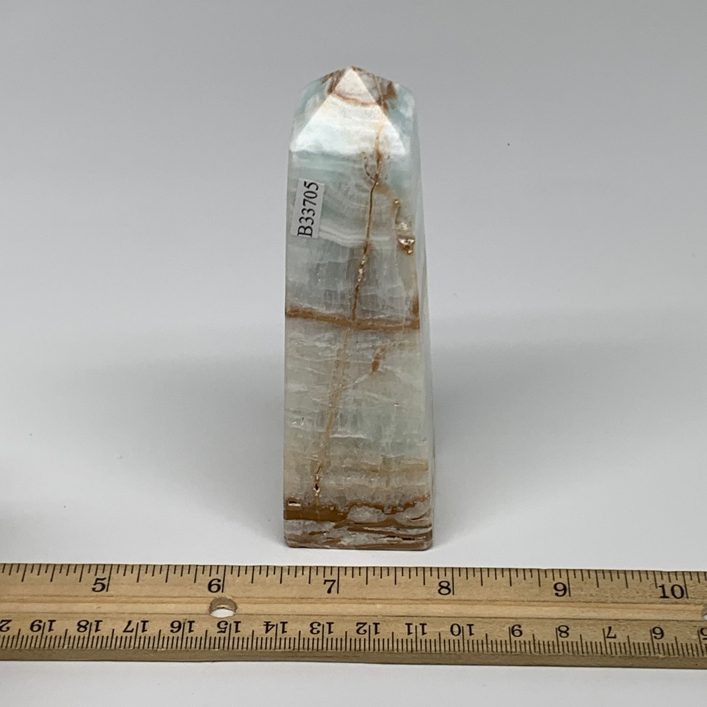 0.57 lbs, 4.5"x1.4"x1.3", Caribbean Calcite Tower Gemstone @Afghanistan, B33705