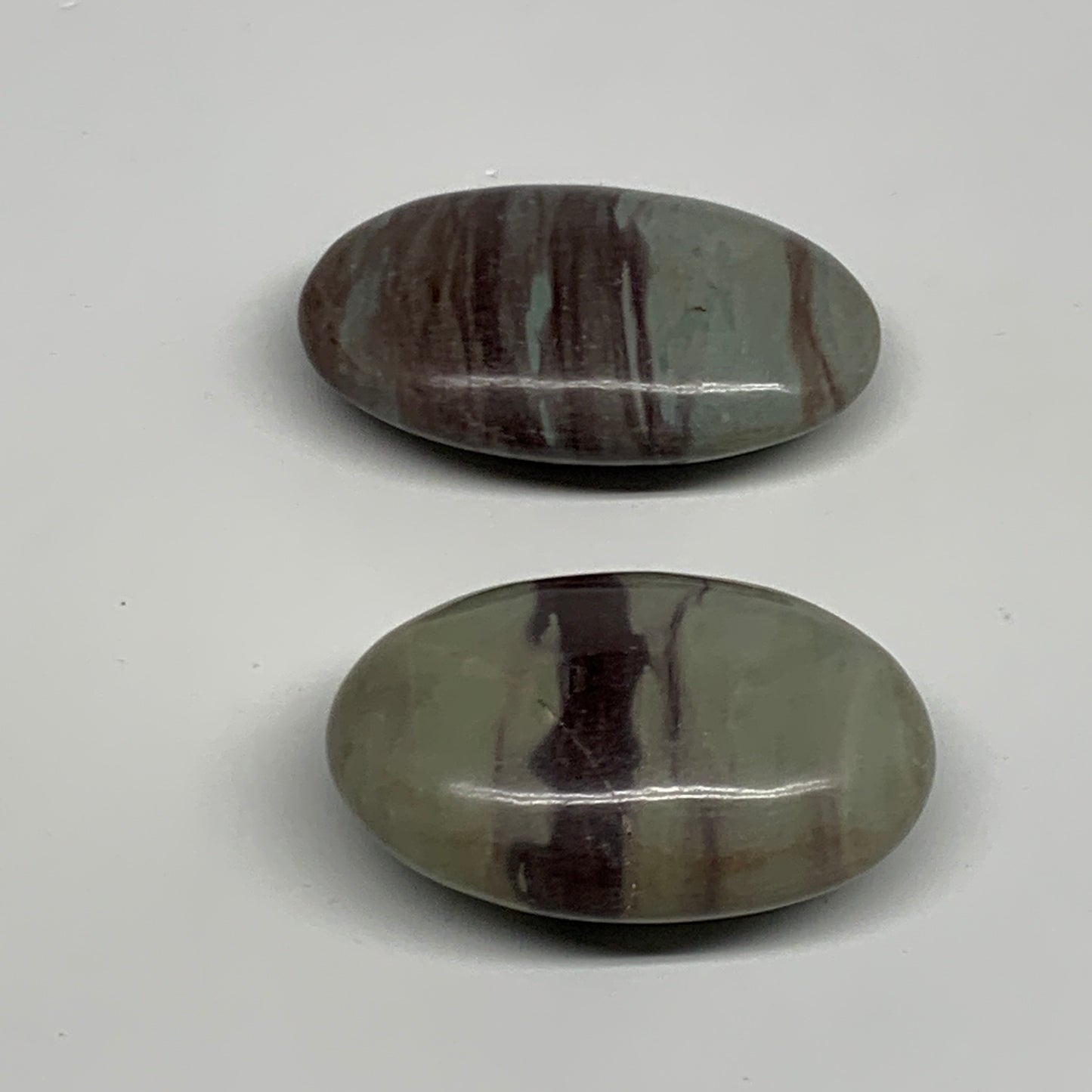 136g,  2.2" - 2.4", 2pcs, Narmada Shiva Lingam Palm-Stone Polished, B29405