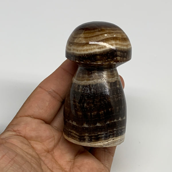 210.8g, 3"x1.6" Natural Chocolate Calcite Mushroom Gemstone @Pakistan, B30173