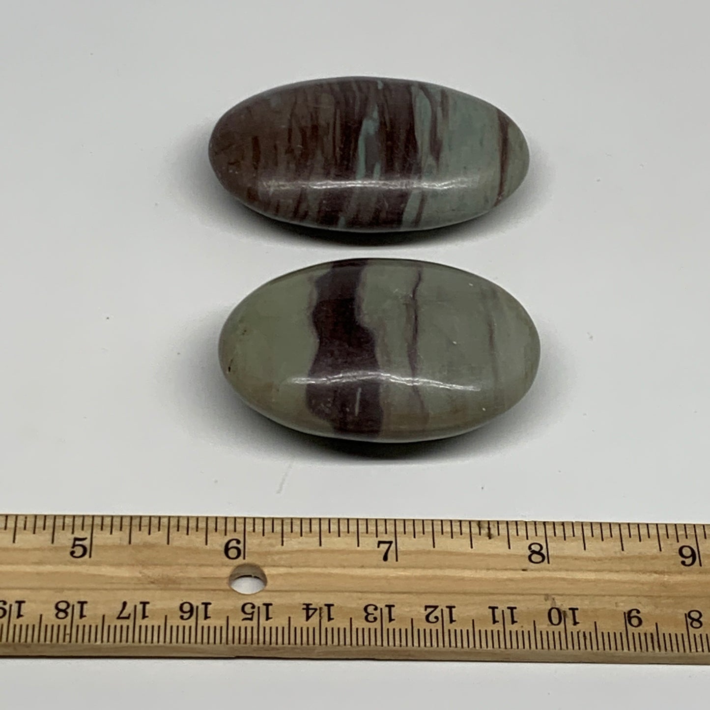 136g,  2.2" - 2.4", 2pcs, Narmada Shiva Lingam Palm-Stone Polished, B29405