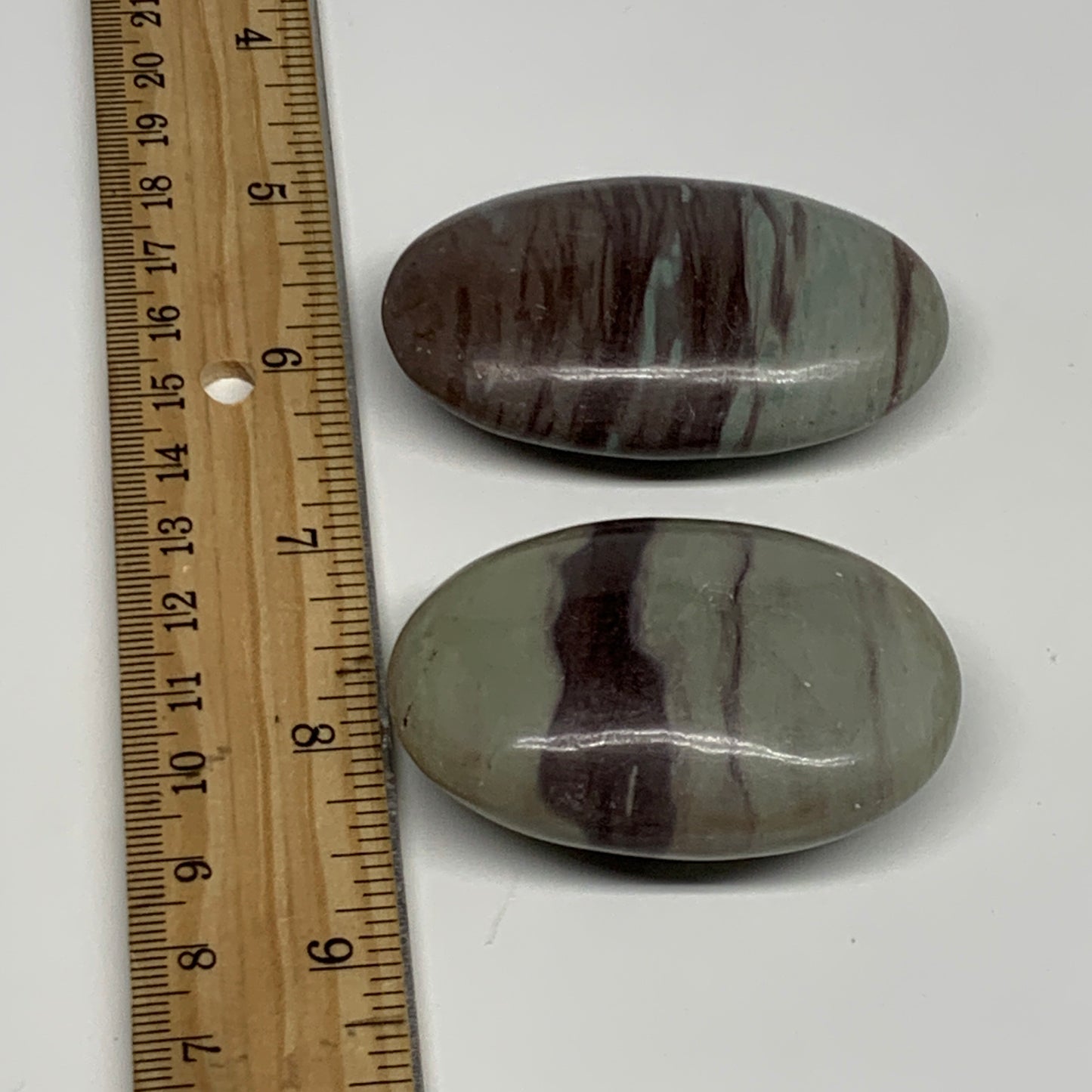 136g,  2.2" - 2.4", 2pcs, Narmada Shiva Lingam Palm-Stone Polished, B29405