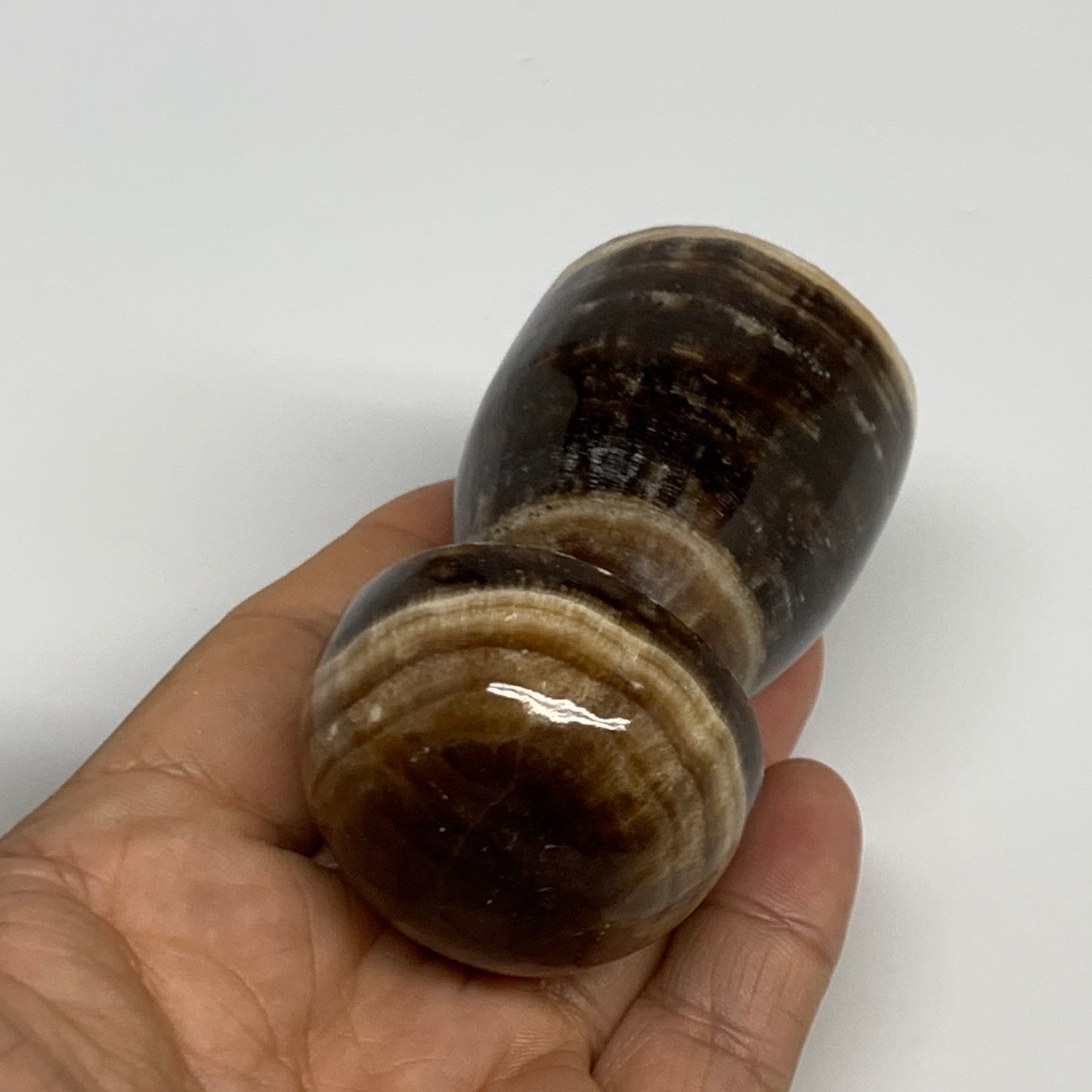 210.8g, 3"x1.6" Natural Chocolate Calcite Mushroom Gemstone @Pakistan, B30173