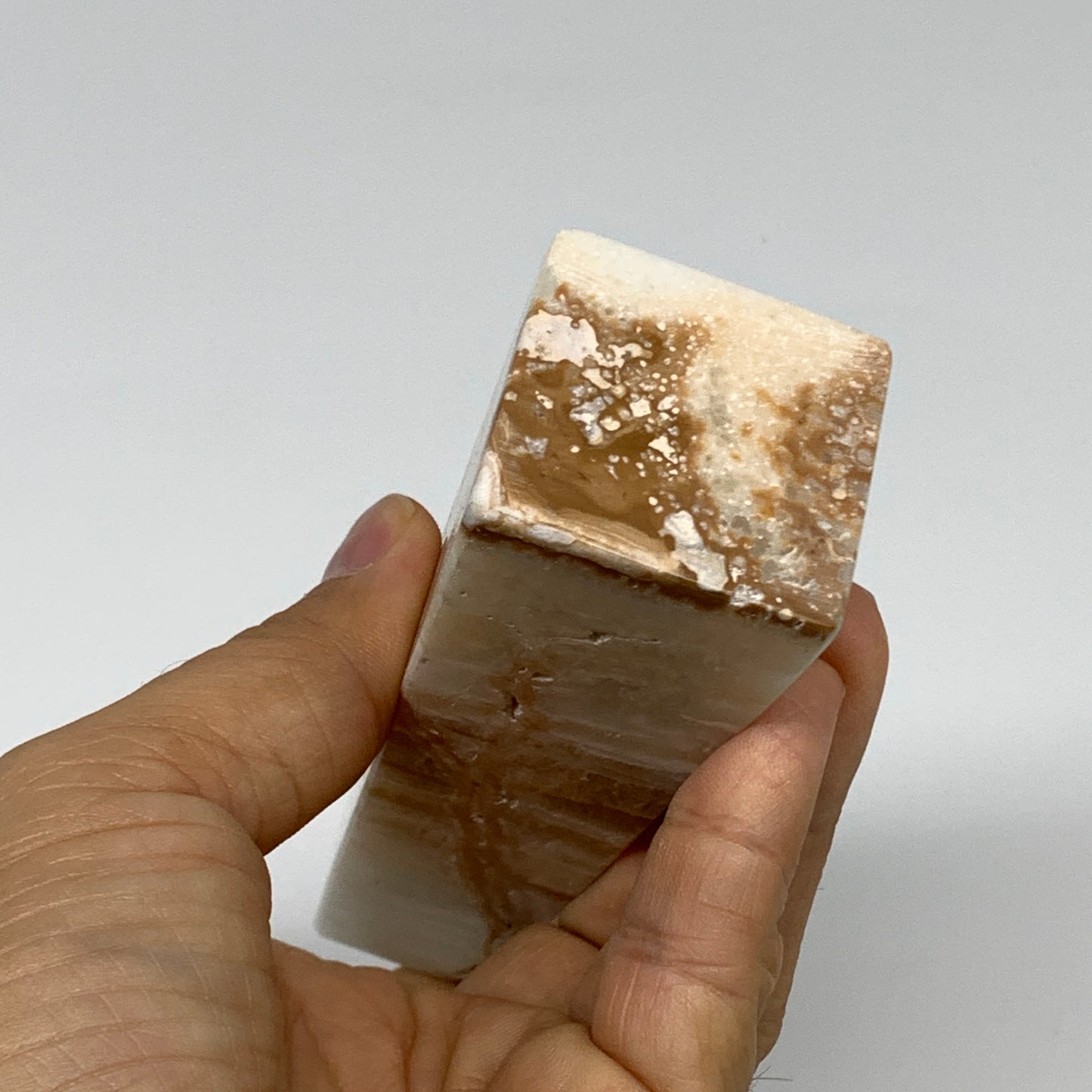 0.63 lbs, 4.9"x1.4"x1.4", Caribbean Calcite Tower Gemstone @Afghanistan, B33706