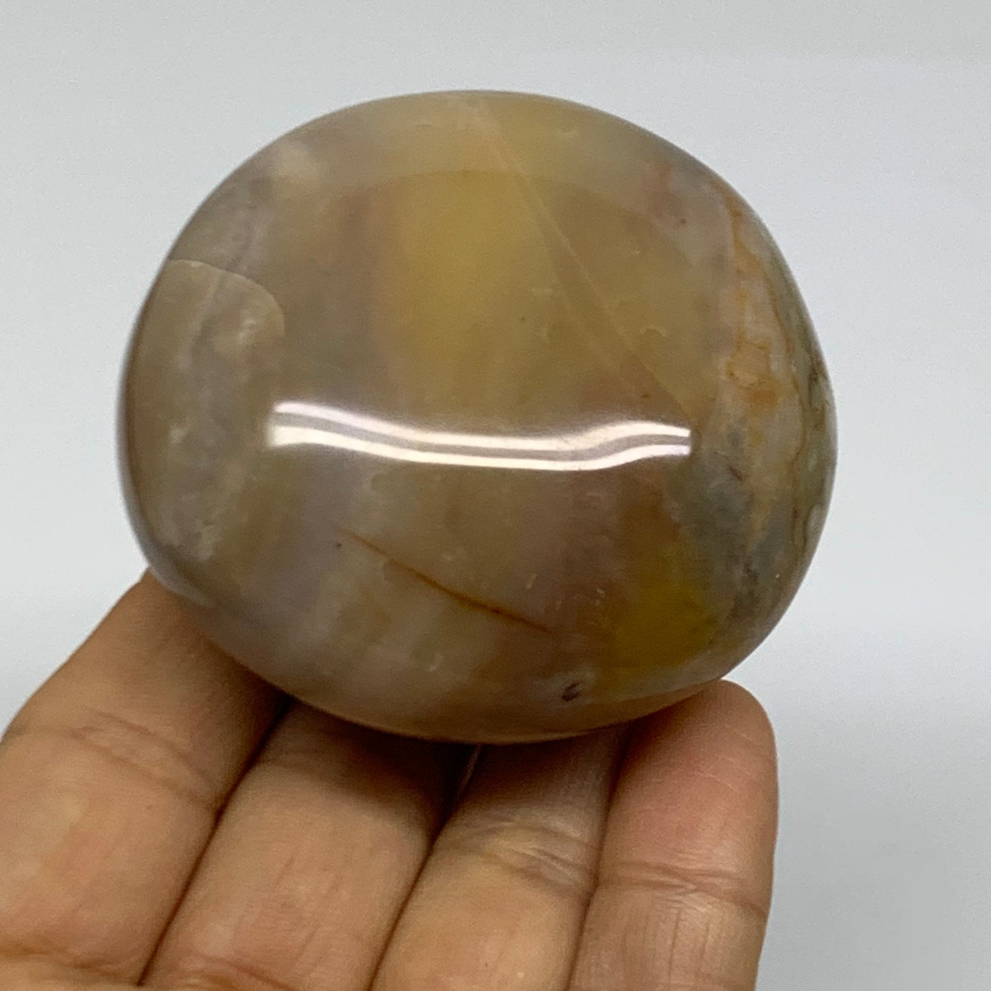 184g, 2.4"x2.4"x1.4" Natural Ocean Jasper Palm-Stone Orbicular Jasper, B38195