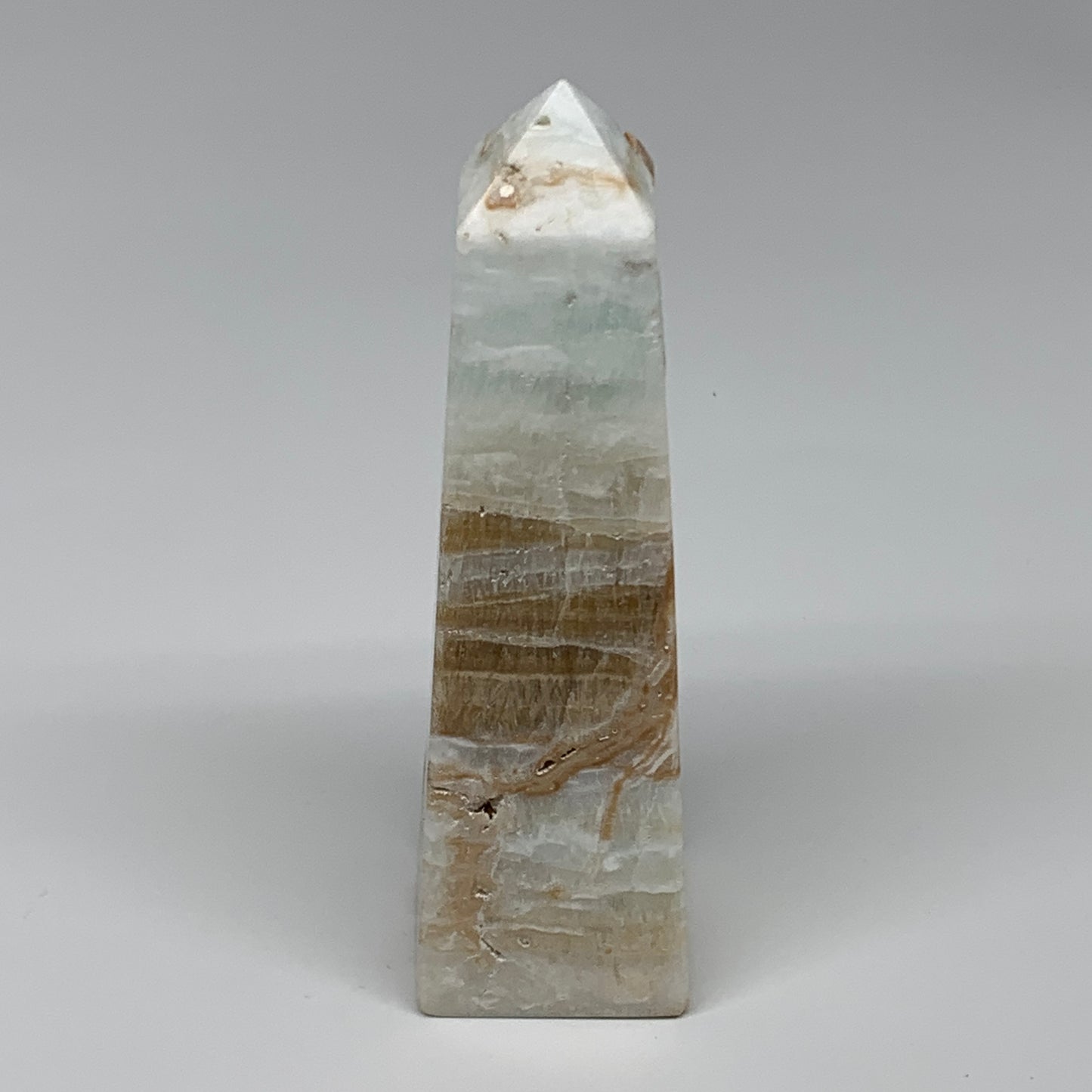 0.63 lbs, 4.9"x1.4"x1.4", Caribbean Calcite Tower Gemstone @Afghanistan, B33706