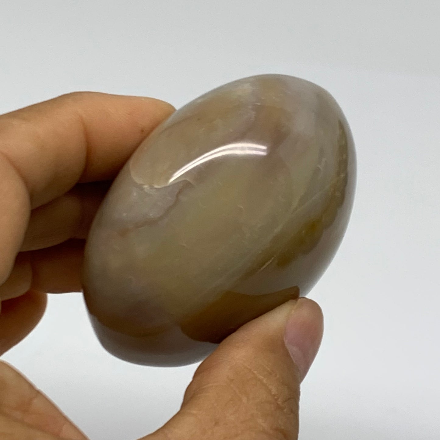 184g, 2.4"x2.4"x1.4" Natural Ocean Jasper Palm-Stone Orbicular Jasper, B38195