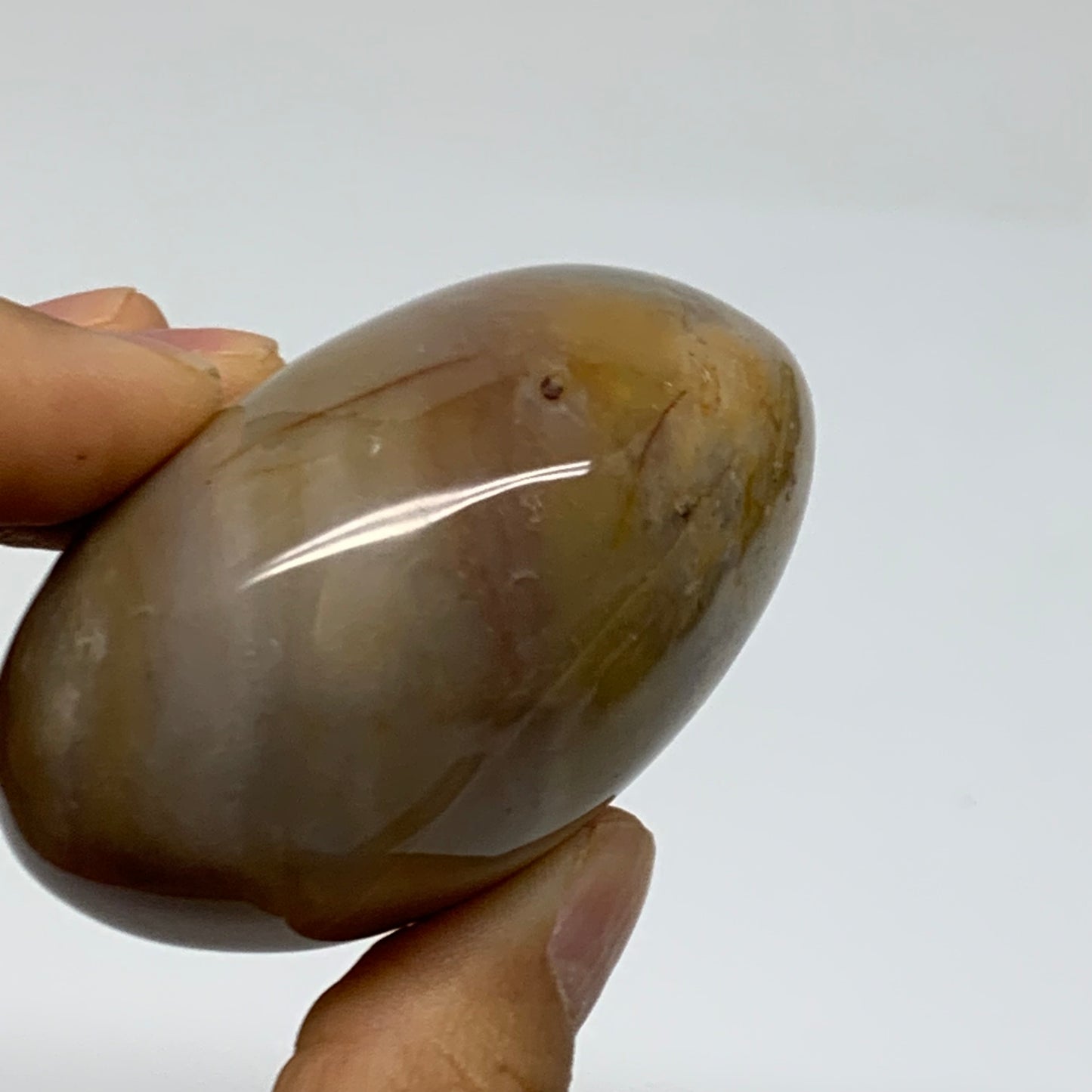 184g, 2.4"x2.4"x1.4" Natural Ocean Jasper Palm-Stone Orbicular Jasper, B38195