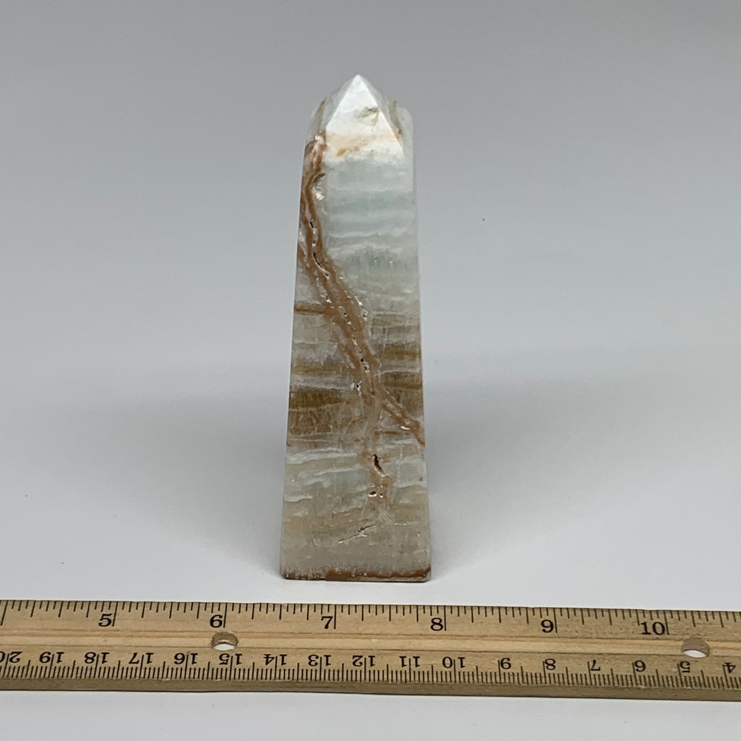 0.63 lbs, 4.9"x1.4"x1.4", Caribbean Calcite Tower Gemstone @Afghanistan, B33706