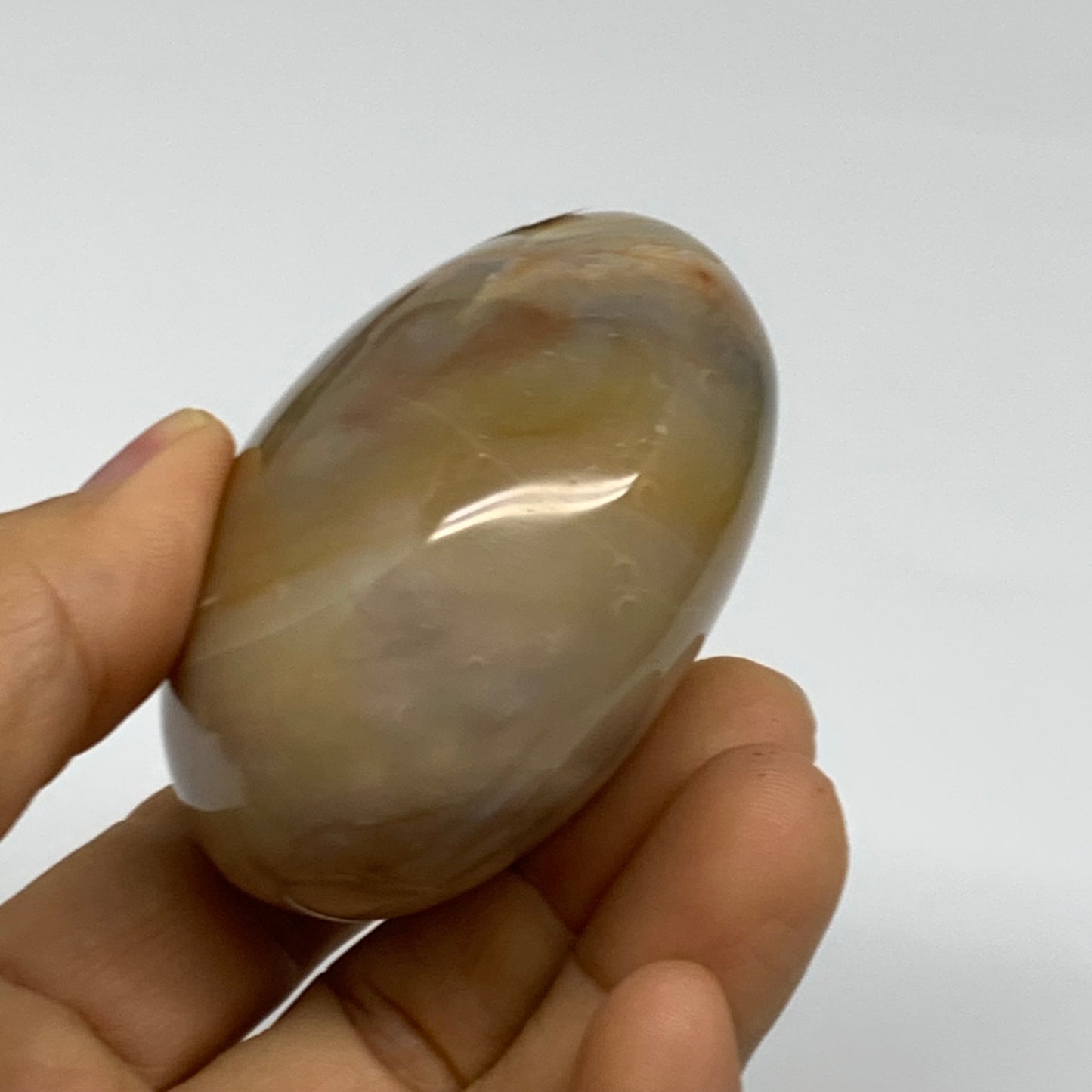 184g, 2.4"x2.4"x1.4" Natural Ocean Jasper Palm-Stone Orbicular Jasper, B38195